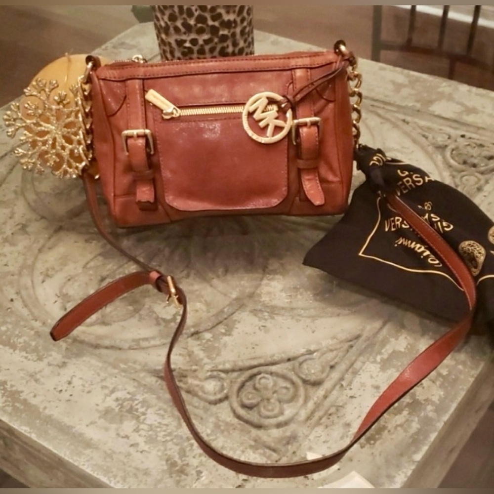 Michael Kors Light Brown Leather Crossbody Bag
